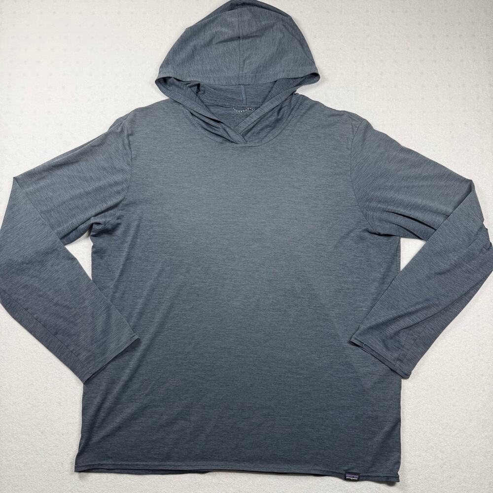 Patagonia Capilene Cool Daily Hoody Men’s Large Blue/Gray Lightweight Sun Shirt